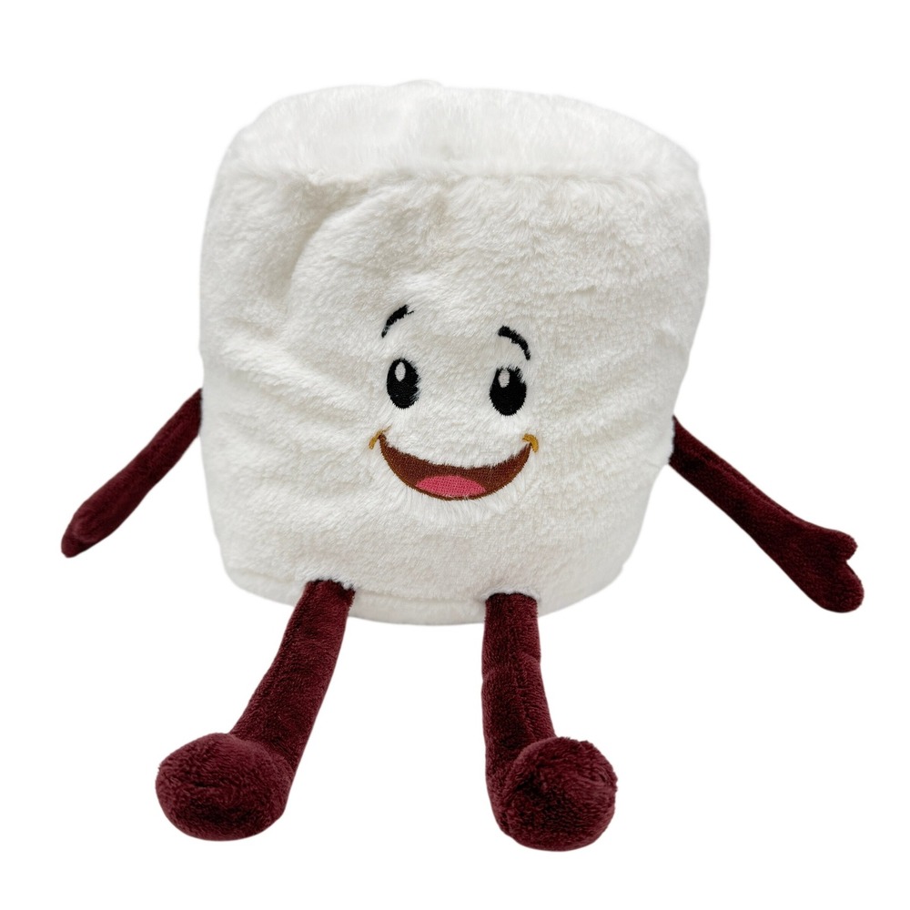 Hershey's S'mores Smooshy Marshmallow Plush White Brown Embroidered Stuffed Toy